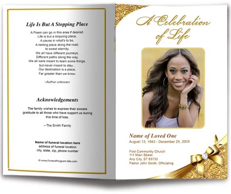 Programs For Funerals Templates