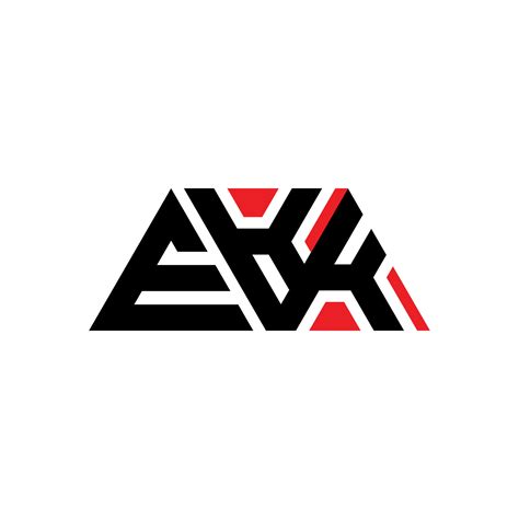 Ekk Triangle Letter Logo Design With Triangle Shape Ekk Triangle Logo