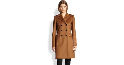 Lyst Burberry Double Breasted Cashmere Coat In Brown