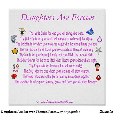 Daughters Are Forever Themed Poem With Graphics Poster