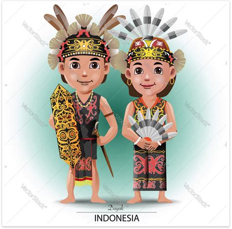 Pakaian Adat Tradisional Di Indonesia Kartun Gambar Tarian