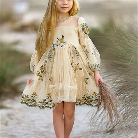 Mother And Kids Girls Dress 2021 Spring And Autumn New Flower Princess