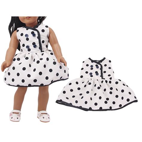 18 Inch Girl Doll Clothes Polka Dot Party Dress Sleeveless Dress Outfits Doll Clothes