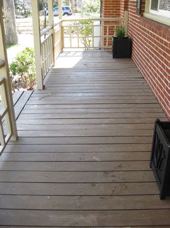 You can also stain decks made of concrete, but brick pavers are generally static in color. How To Paint A Wood Deck Or Front Porch (We Did Subtle ...