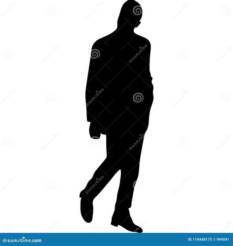 Silhouette Of Men Fashion Illustration  Stock Vector Illustration