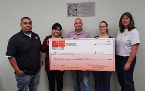Leprino Foods Presents Onemorgan County With A Grant Check