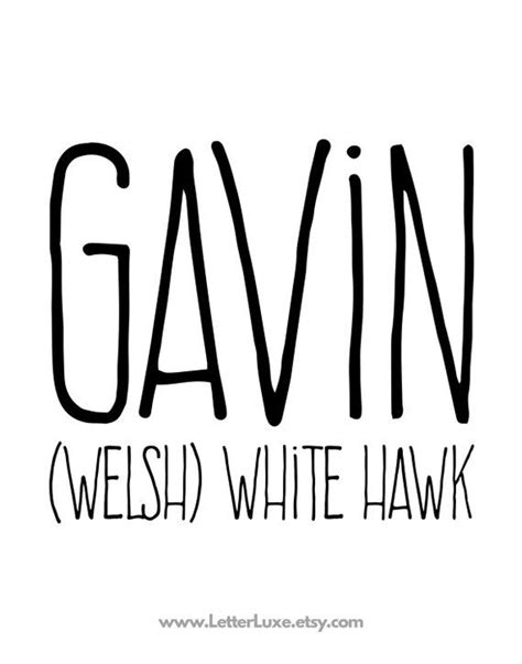 Gavin Printable Kids T Name Meaning Art Baby Shower Etsy Names