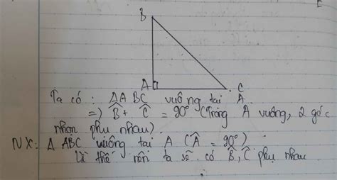 cho tam giác ABC góc A 90 độ tính góc B C có nhận xét gì về tam giác