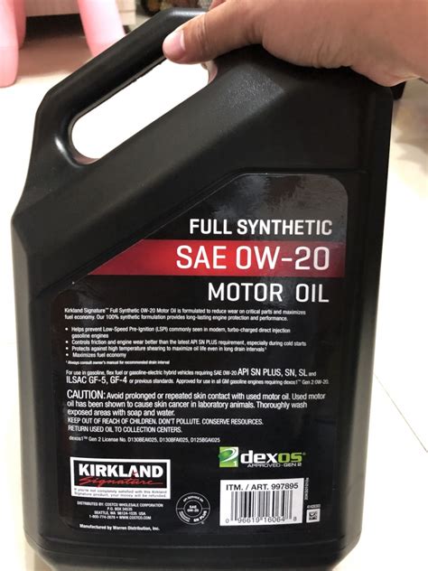 Kirkland Signature 0w 20 Full Synthetic Motor Oil 5 Quart 2 Pack