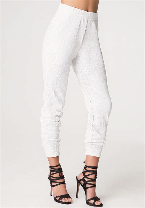 White Sequin Pants All New Arrivals Bebe