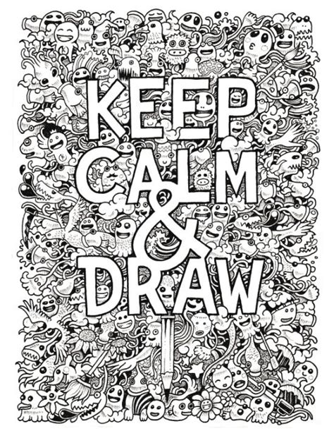 Keep Calm And Draw Art Print With Images Doodle Art Coloring Book