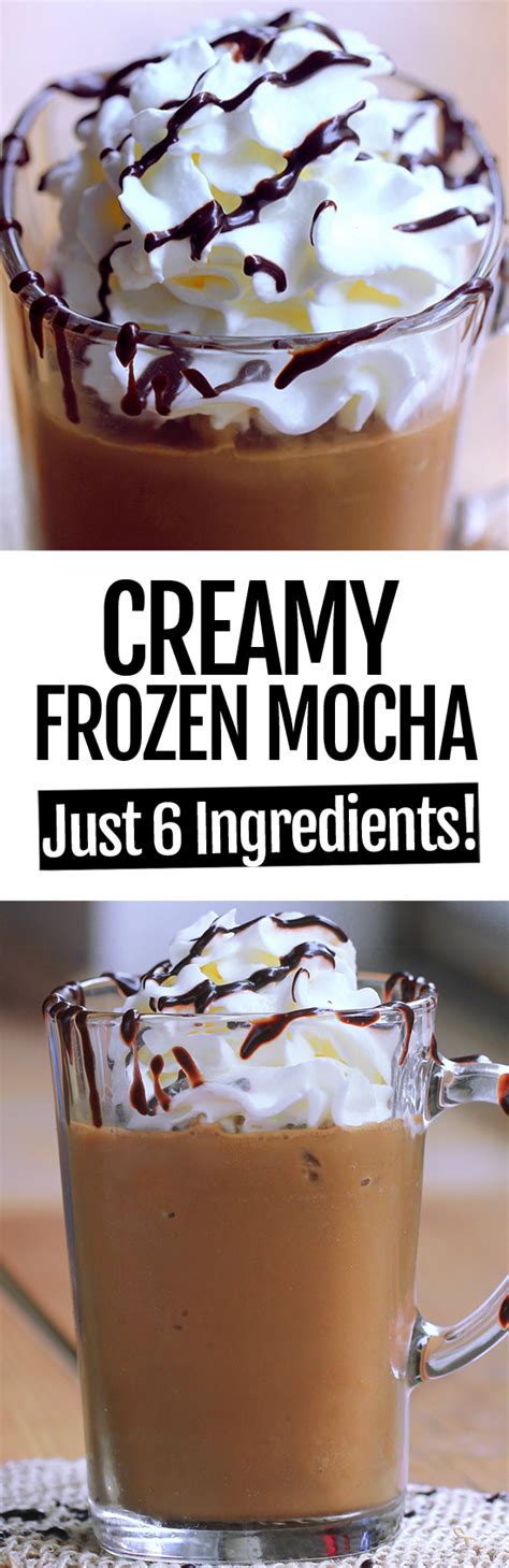Creamy Blended Frozen Mocha Recipe Mocha Coffee Recipe Mocha Frappe