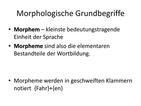 Morphologie Morphologische Grundbegriffe Ppt Herunterladen