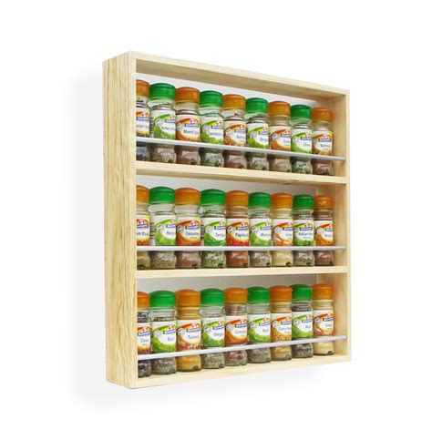 Solid Pine Spice Rack Contemporary Minimalist Style Shelves