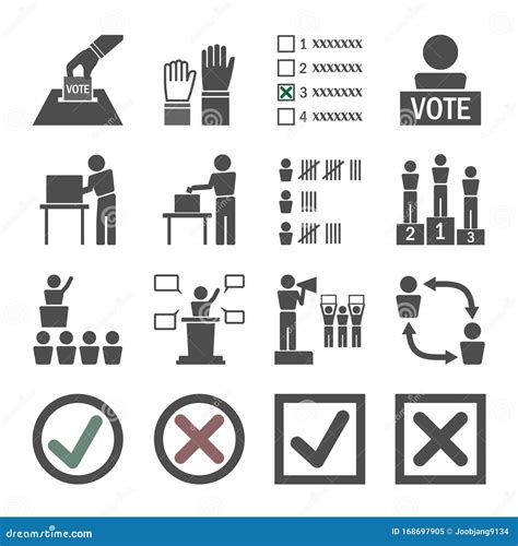Vote Election Icon Set Stock Vector Illustration Of Majority 168697905