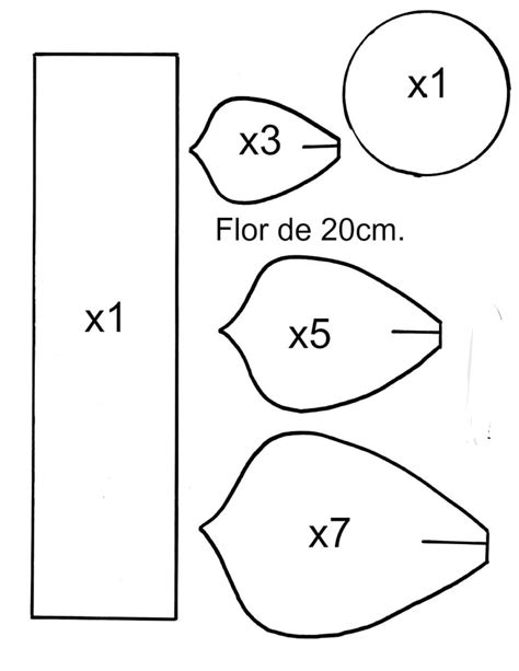 Molde De Flores En Papel O Cartulina Paper Flower Patterns Handmade