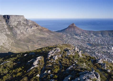 Aerial View Over Table Mountain And Cape Town South Africa Stock Image