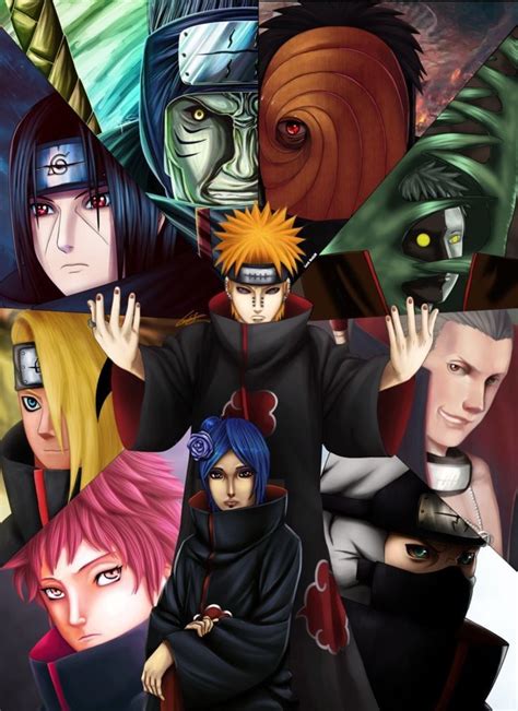 Membros Da Akatsuki Em Uma Imagem Personagens De Anime Naruto
