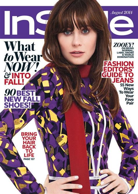 Zooey Deschanel Fronts Instyles August Cover Huffpost Uk Style