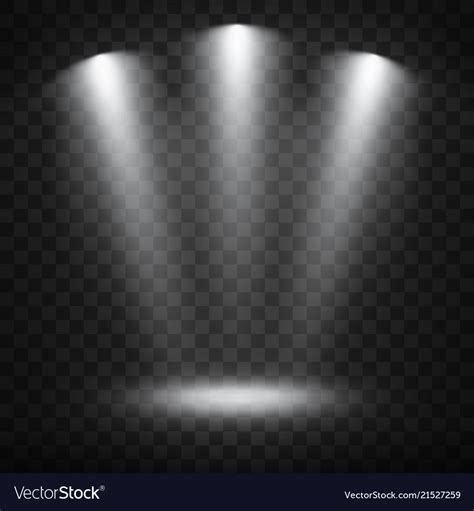 White Spotlights On Transparent Background Vector Image