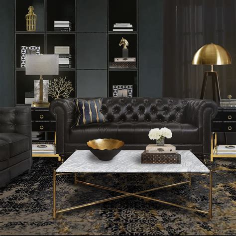 Black And Gold Living Room