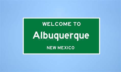 Albuquerque New Mexico City Limit Sign Town Sign From The Usa Stock