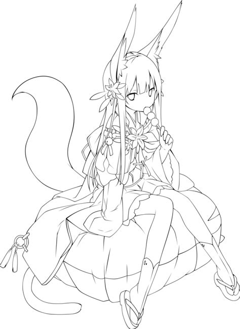 Anime Girl Coloring Page Transparent Coloring Pages