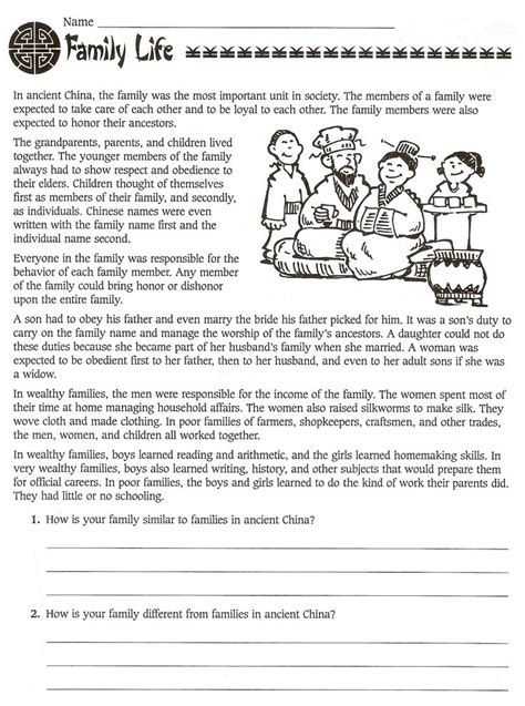 Social studies related reading worksheets. 6th Grade Social Studies Ancient China Worksheets - free ...