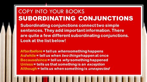 Ks English Worksheet And Lesson Subordinating Conjunctions