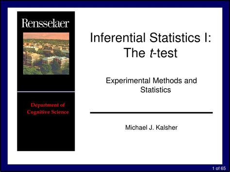 PPT Inferential Statistics I The T Test PowerPoint Presentation
