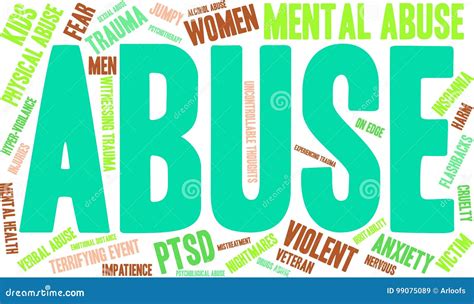 Abuse Word Cloud Stock Vector Illustration Of Mental 99075089