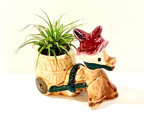 Vintage Mini Planter Ceramic Donkey Toothpick Holder Donkey Etsy