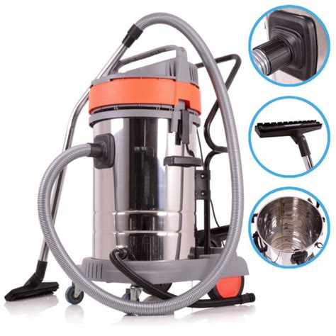 80l Litre Industrial 3000w Wet Dry Stainless Bagless Vacuum Cleaner