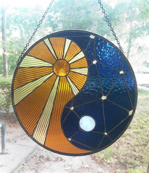 Sun And Moon Yin Yang Stained Glass Sun Catcher Etsy Artofit
