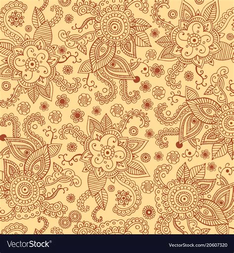 Henna Mehndi Patten Background For Print Design Vector Image