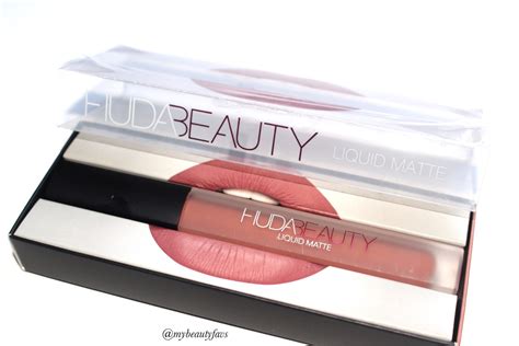 Huda Beauty Liquid Matte Lipstick Bombshell Review Swatches