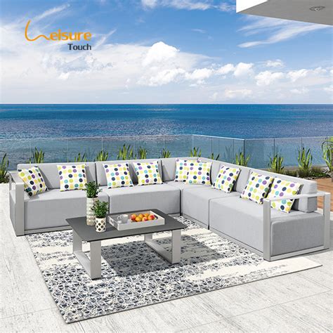 Luxury Pool Furniture Beach Outdoor Modular Fabric Sofa Furniture With