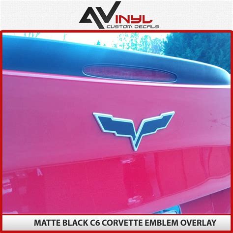 C6 Corvette Emblem Overlay Solid Matte Black Flag Free Shipping Ebay