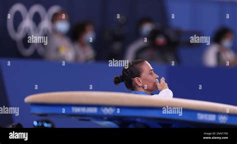 Oksana Aleksandrovna Chusovitina A Gymnast Of Uzbekistan Takes Part In Artistic Gymnastics