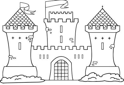 Ils peuvent donc être coloriés par les plus jeunes. Coloriage Chateau Moyen Age à imprimer