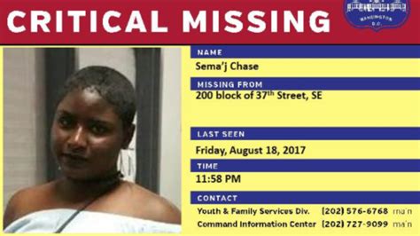 Police Searching For Critically Missing 16 Year Old Dc Girl