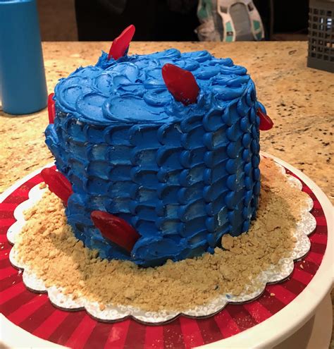 Fish Smash Cake For A One Year Old Simple Chocolate Cake Used Gummy