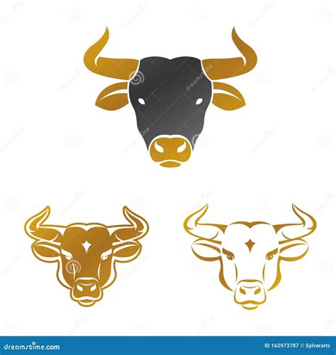 Bull Ancient Emblems Elements Set Heraldic Vector Design Elements