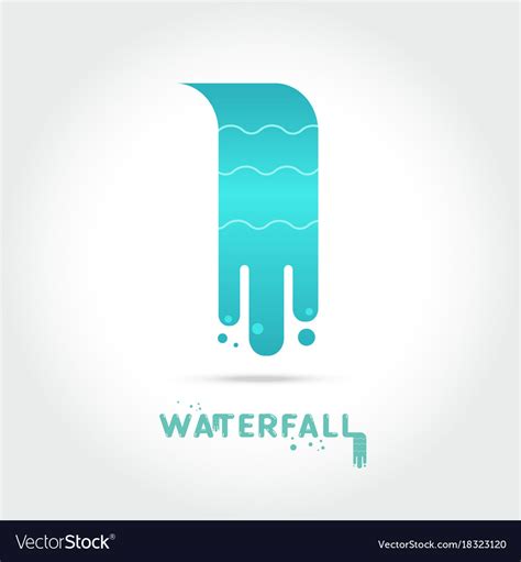Waterfall Logo Design Royalty Free Vector Image
