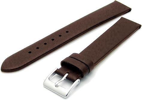 Fine Calf Leather Watch Strap Band 22mm Extra Long Xl Dark Brown With