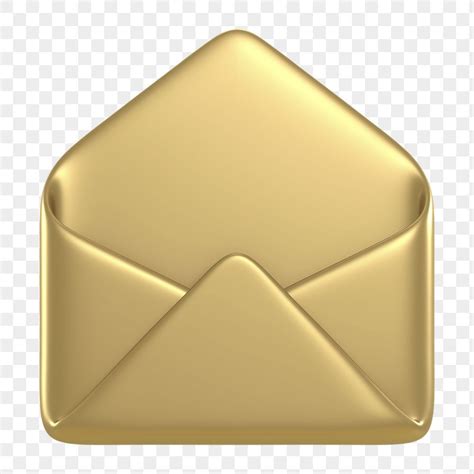 Gold Envelope Png Email Icon Sticker 3d Rendering Transparent