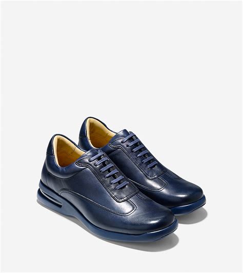 Cole Haan Air Conner Leather Low Top Oxford Sneakers In Blue For Men