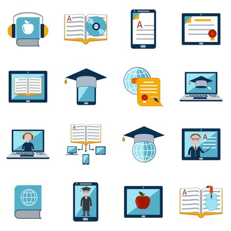 Free Vector | E-learning icons set