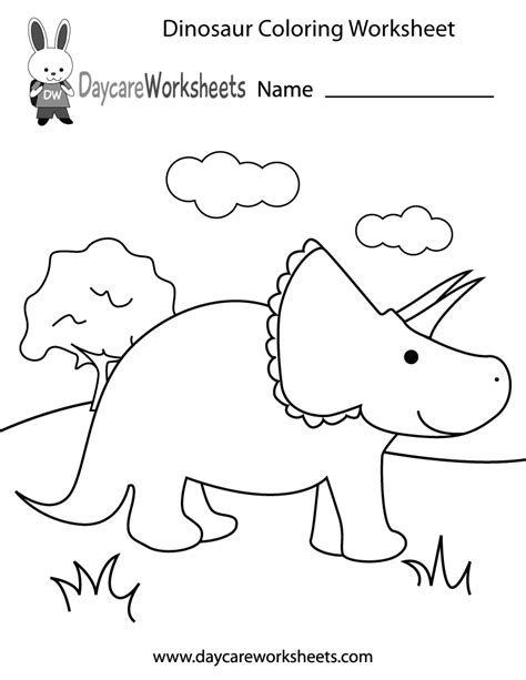 Free Printable Dinosaur Coloring Worksheet For Preschool