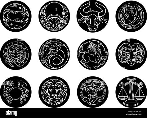 Astrology Horoscope Zodiac Star Signs Icon Set Stock Vector Image And Art